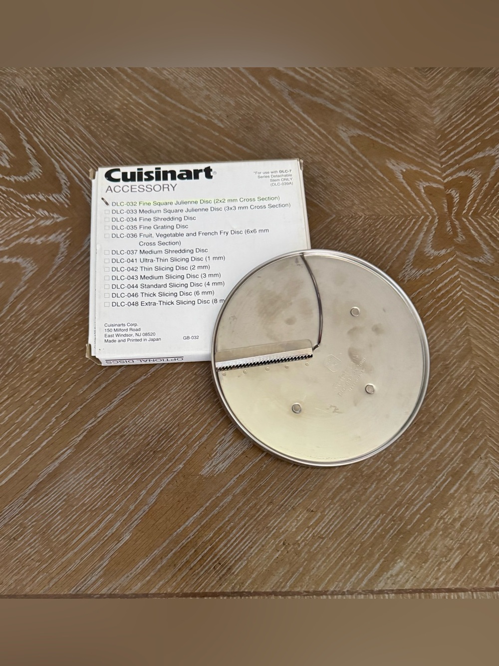 Cuisinart food processor DLC-833 3x3mm Julienne Disc EUC
